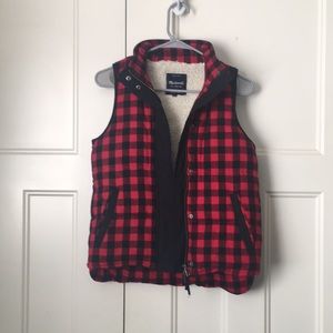 MADEWELL Red Buffalo Plaid Vest -XS